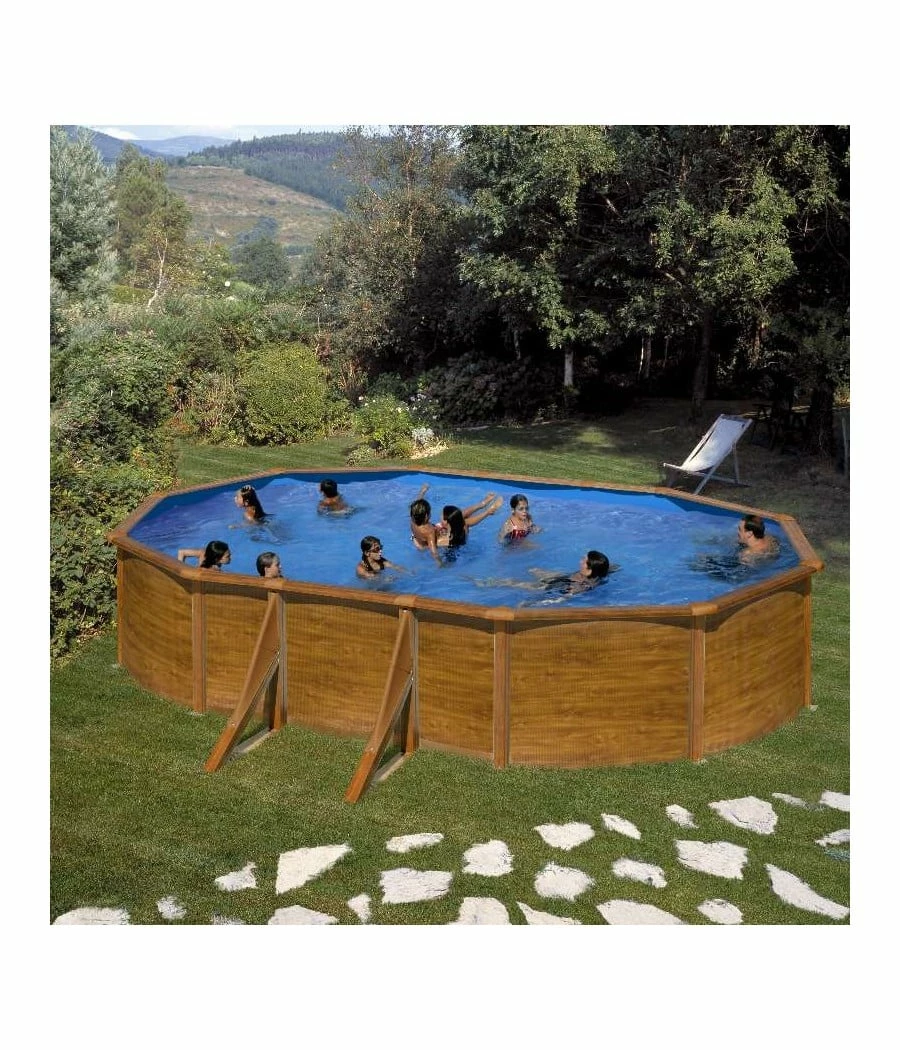 Piscine Hors Sol Acier Aspect Bois Alto Eco -Ovale 5m X 3m - H 1.20m 3 Piscine Hors Sol Acier Aspect Bois Alto Eco -Ovale 5m X 3m - H 1.20m