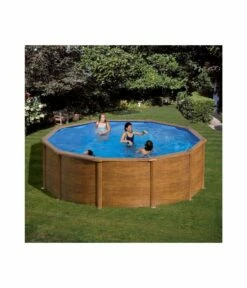 Piscine Hors Sol Acier Aspect Bois Alto Eco-Ronde Diam 4.60m -H 1.20m