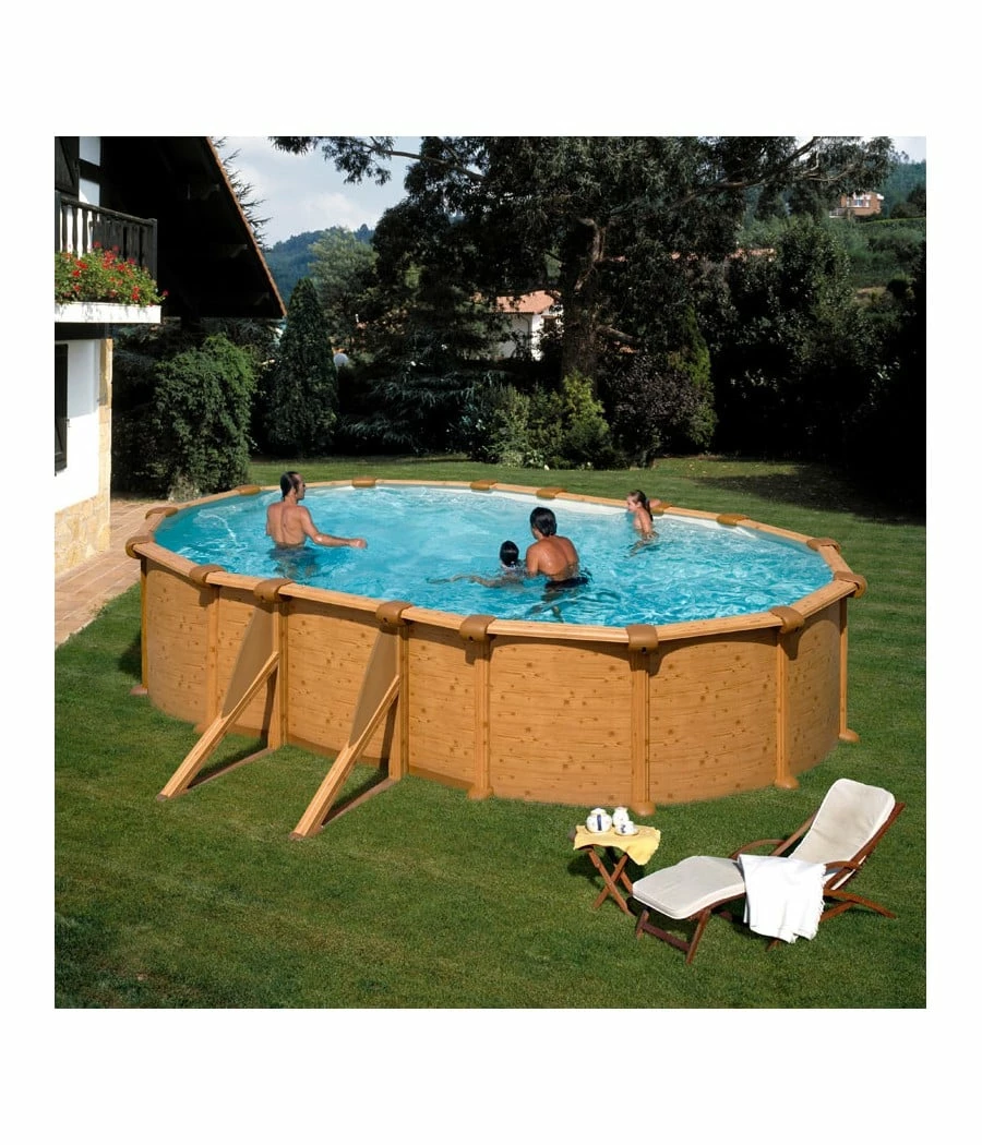 Piscine Hors Sol Acier Aspect Bois Alto -Ovale 5.00mx3.00m-H 1.32m 3 Piscine Hors Sol Acier Aspect Bois Alto -Ovale 5.00mx3.00m-H 1.32m