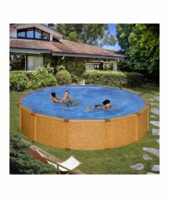 Piscine Hors Sol Acier Aspect Bois Alto - Ronde Diam 4.60m - H 1.32m