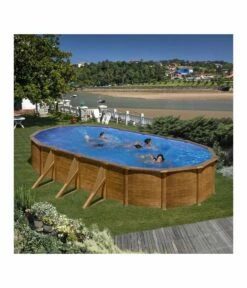 Piscine Hors Sol Acier Aspect Bois Piscineo Alto Eco 7.30mx3.75mx1.20m