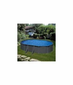 Piscine Hors Sol Acier Anthracite Louko 6.10x3.75m H 1.20m Filtre Sable