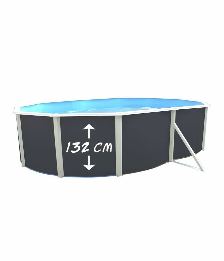 Piscine Hors Sol Ovale Anthracite PRESTIGE 6.40m X 3.66m X H1.32m 3 Piscine Hors Sol Ovale Anthracite PRESTIGE 6.40m X 3.66m X H1.32m