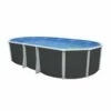 Piscine Hors Sol Ovale Ibiza Anthracite 6.40m X 3.66m H1.32m + échelle Haute -baignoire vente piscine hors sol ovale ibiza anthracite 6 40m x 3 66m h1 32m echelle haute